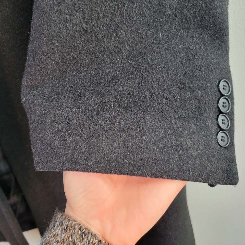 London Fog Wool Gray Trench Coat Men's Size L Formal Academia Classic Old Money - Picture 8 of 13